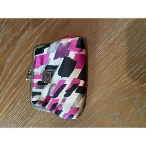 Rare Anna Sui Multicolor Print Clutch